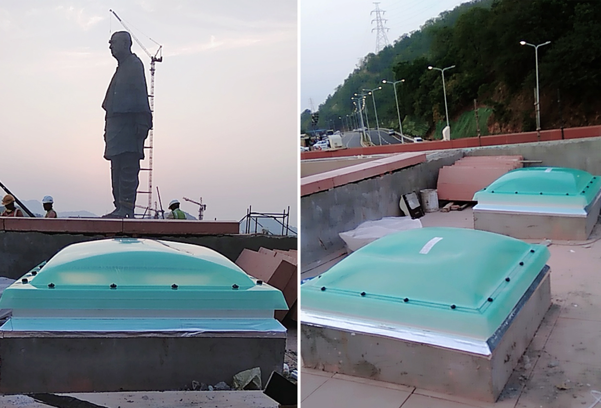 skylight at statue of unity